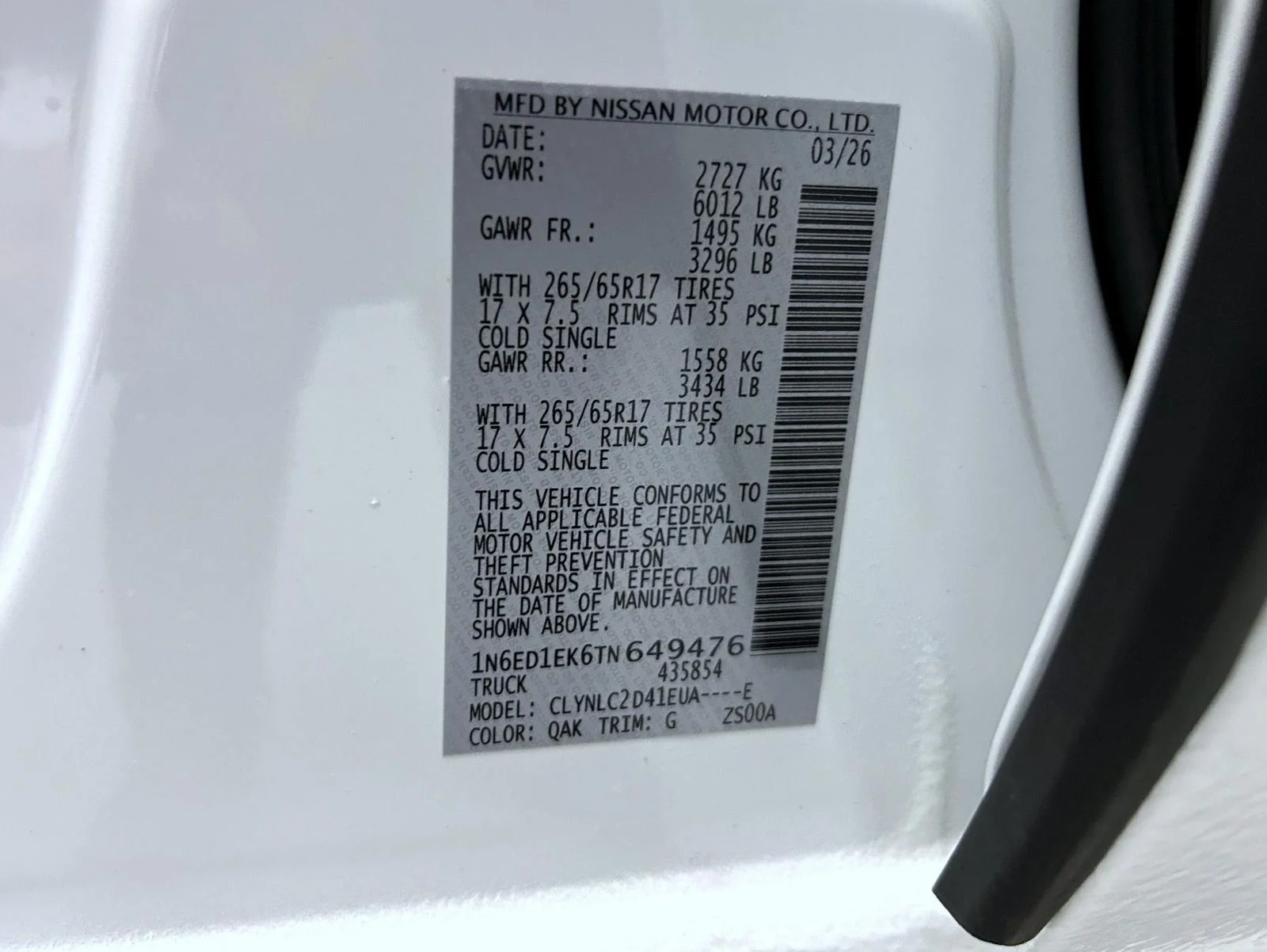 New 2026 White Nissan SV image 25