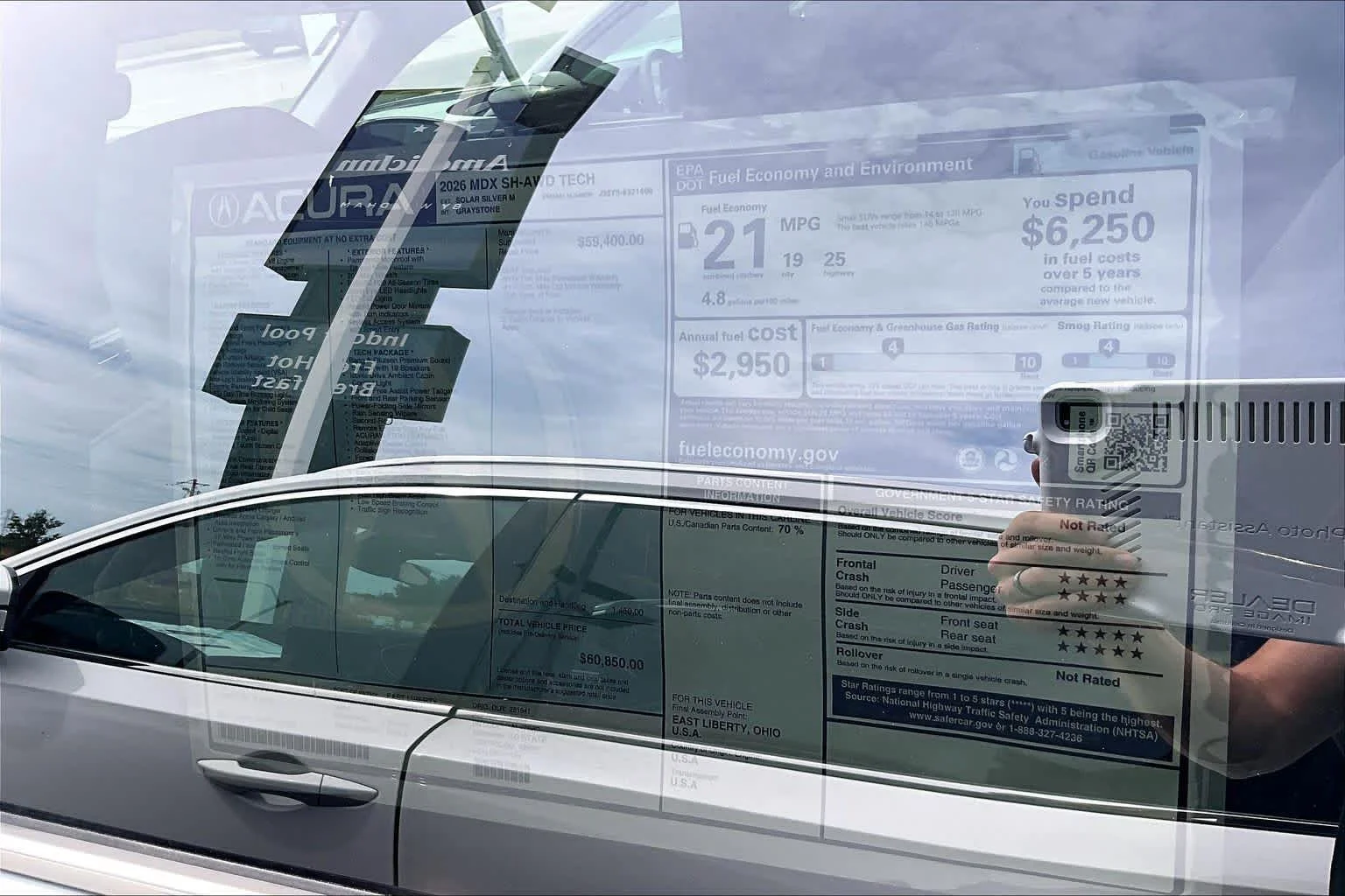 New 2026 Solar Silver Metallic Acura w/Technology Package image 21