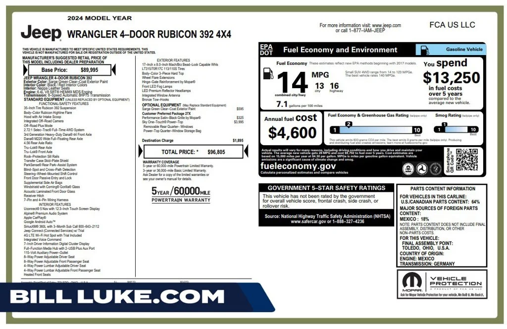 Used 2024 Green Jeep Rubicon 392 image 1