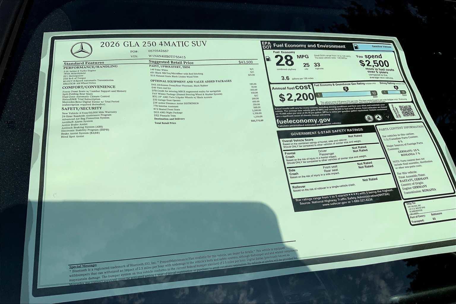 New 2026 Polar White Mercedes-Benz GLA 250 image 26
