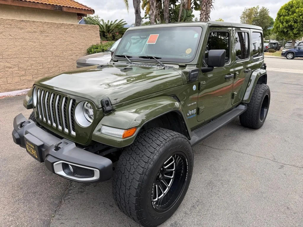 Used 2021 Green Jeep Unlimited Sahara 4xe image 5