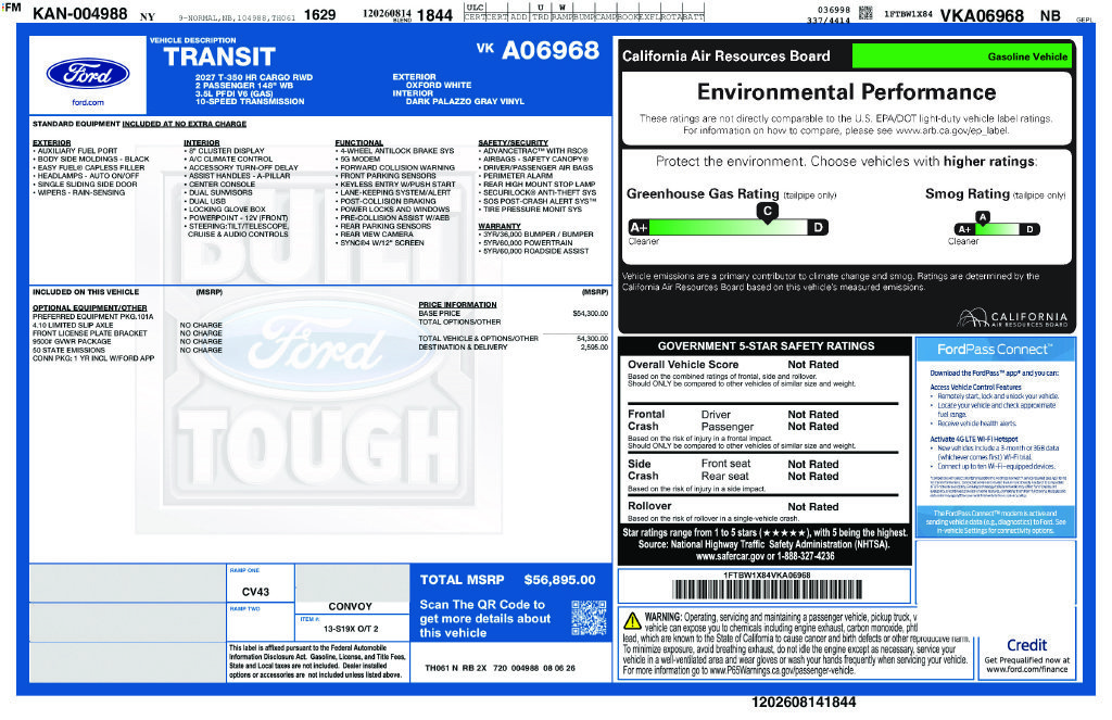 New 2027 Oxford White Ford Cargo Van image 6