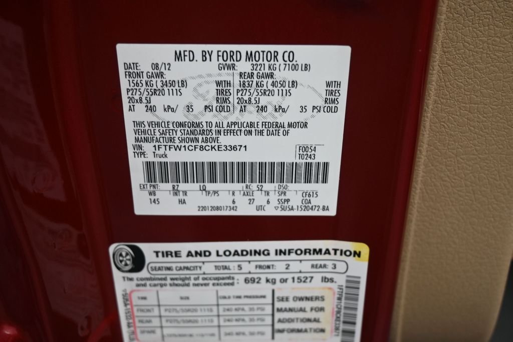 Used 2012 Red Ford Lariat image 20