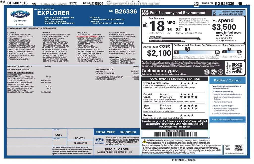 Used 2019 Red Ford Limited image 43