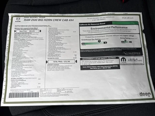 New 2026 Bright White Clear-Coat Exterior Paint RAM Big Horn image 30