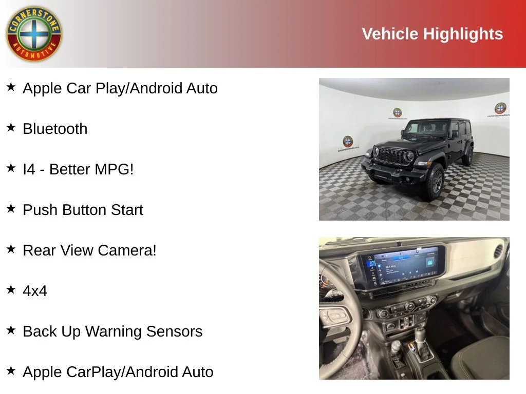Used 2025 Jeep Wrangler 4-Door Sport S with VIN 1C4PJXDN6SW575875 for sale in Elk River, Minnesota