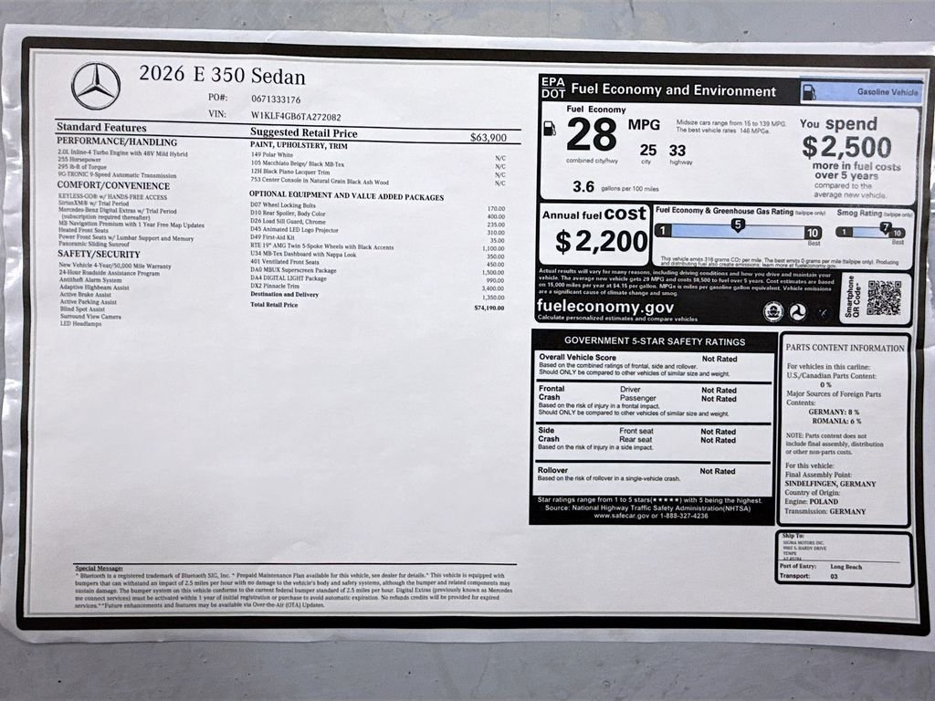 New 2026 Polar White Mercedes-Benz E 350 image 9