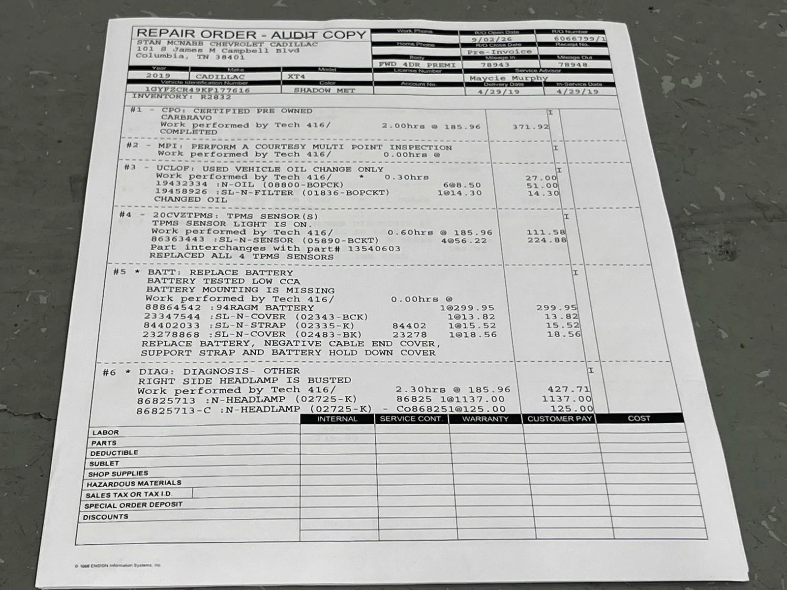 Used 2019 SHADOW METALLIC Cadillac FWD Premium Luxury image 32