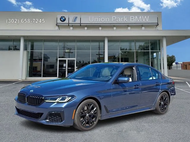 Certified Used 2023 Arctic Race Blue metallic BMW 530i xDrive image 1
