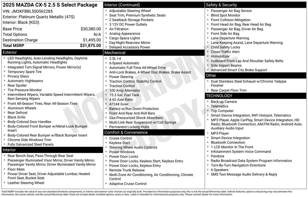 Used 2025 Tan Mazda 2.5 S Select Package image 2
