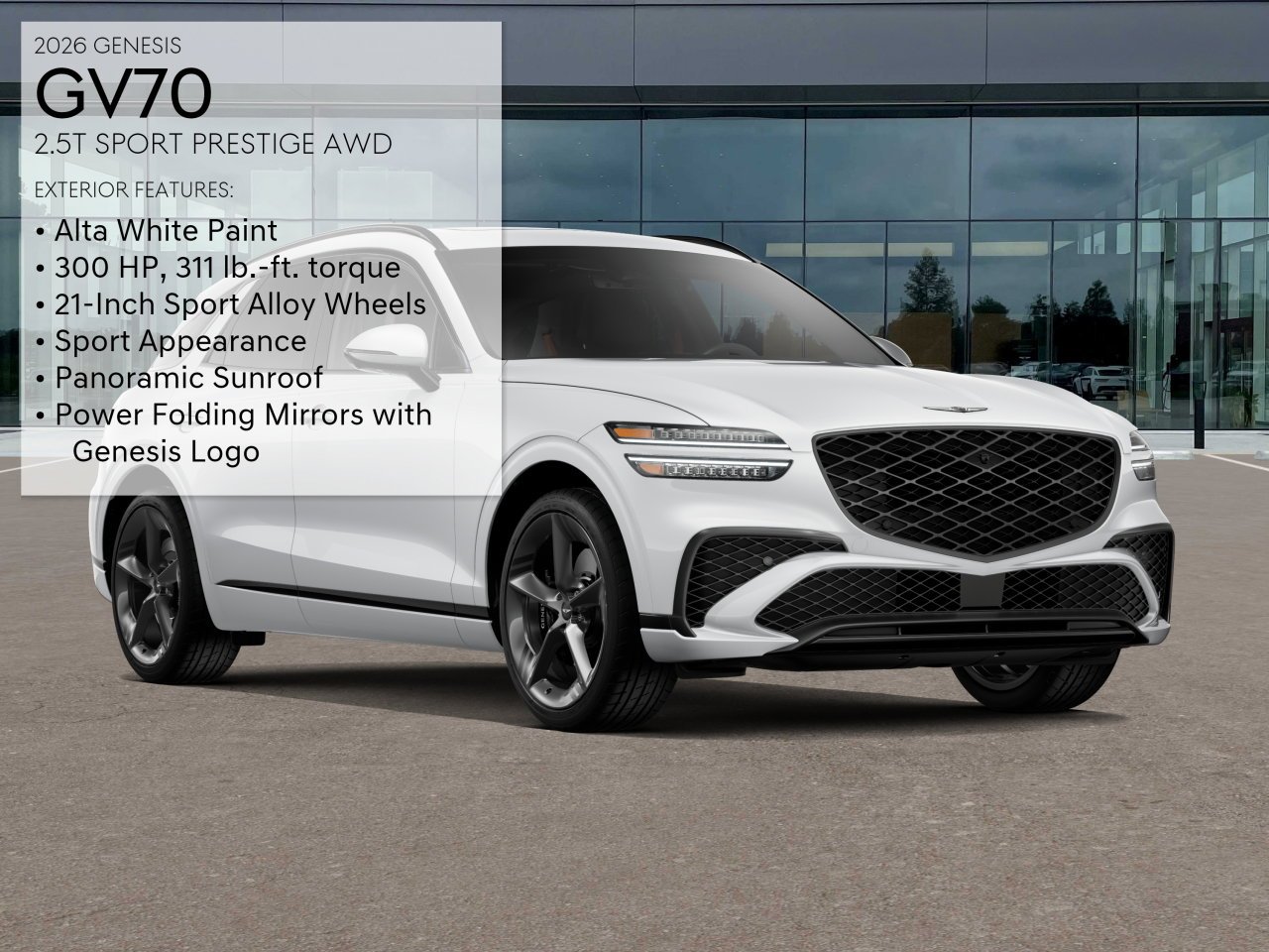 New 2026 White Genesis 2.5T SPORT PRESTIGE image 3