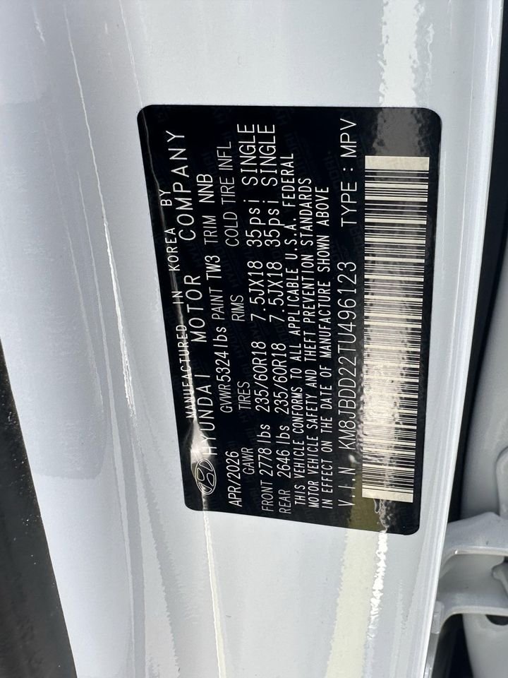 New 2026 Creamy White Pearl Hyundai SEL image 32