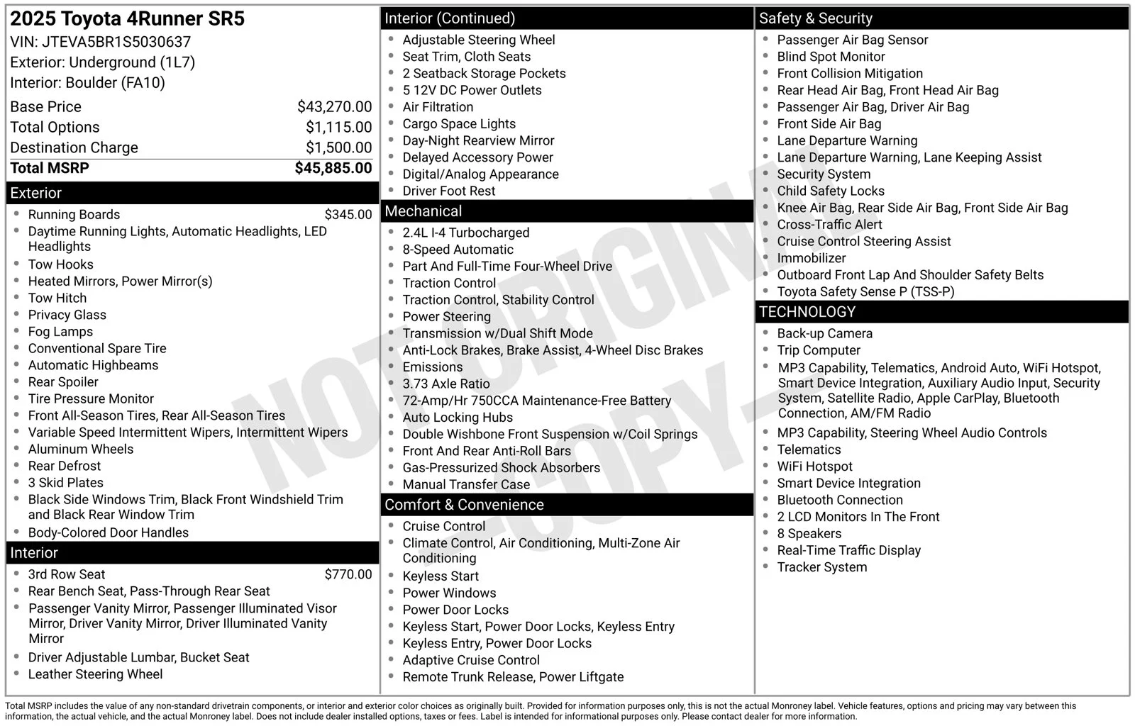 Used 2025 Underground Toyota SR5 image 2