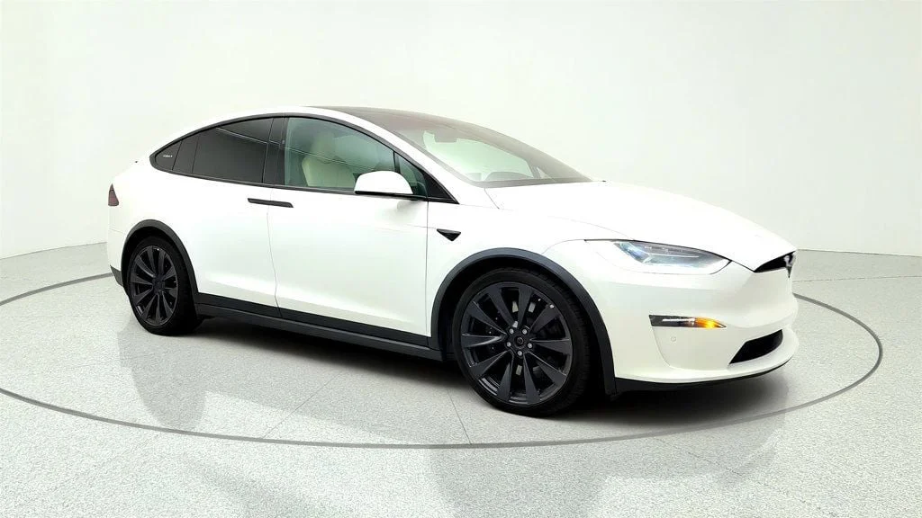 Used 2022 Pearl White Multi-Coat Tesla Plaid AWD w/ 22