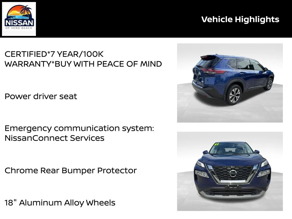 Certified Used 2021 Blue Nissan SV image 19