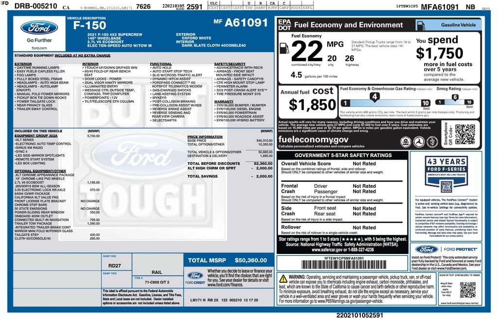 Used 2021 White Ford XLT image 7