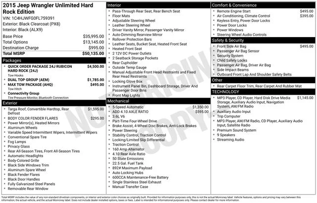 Used 2015 Black Jeep Unlimited Rubicon image 8