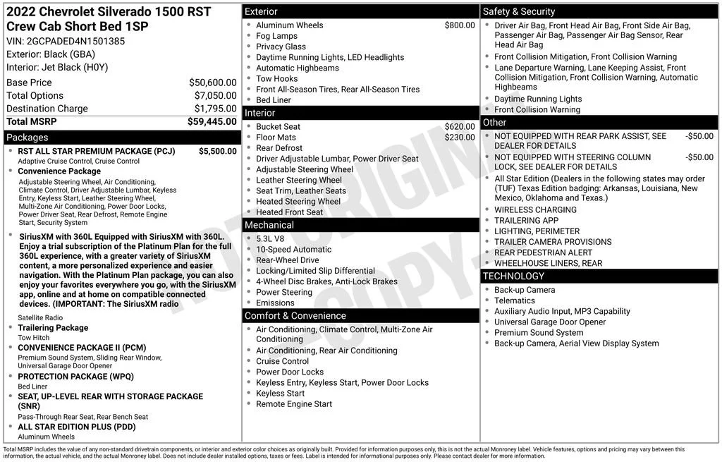 Used 2022 Black Chevrolet RST image 3