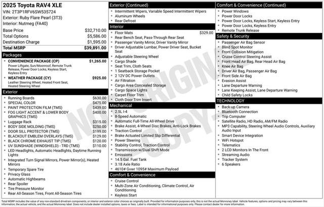 Certified Used 2025 RED MC. Toyota XLE image 11