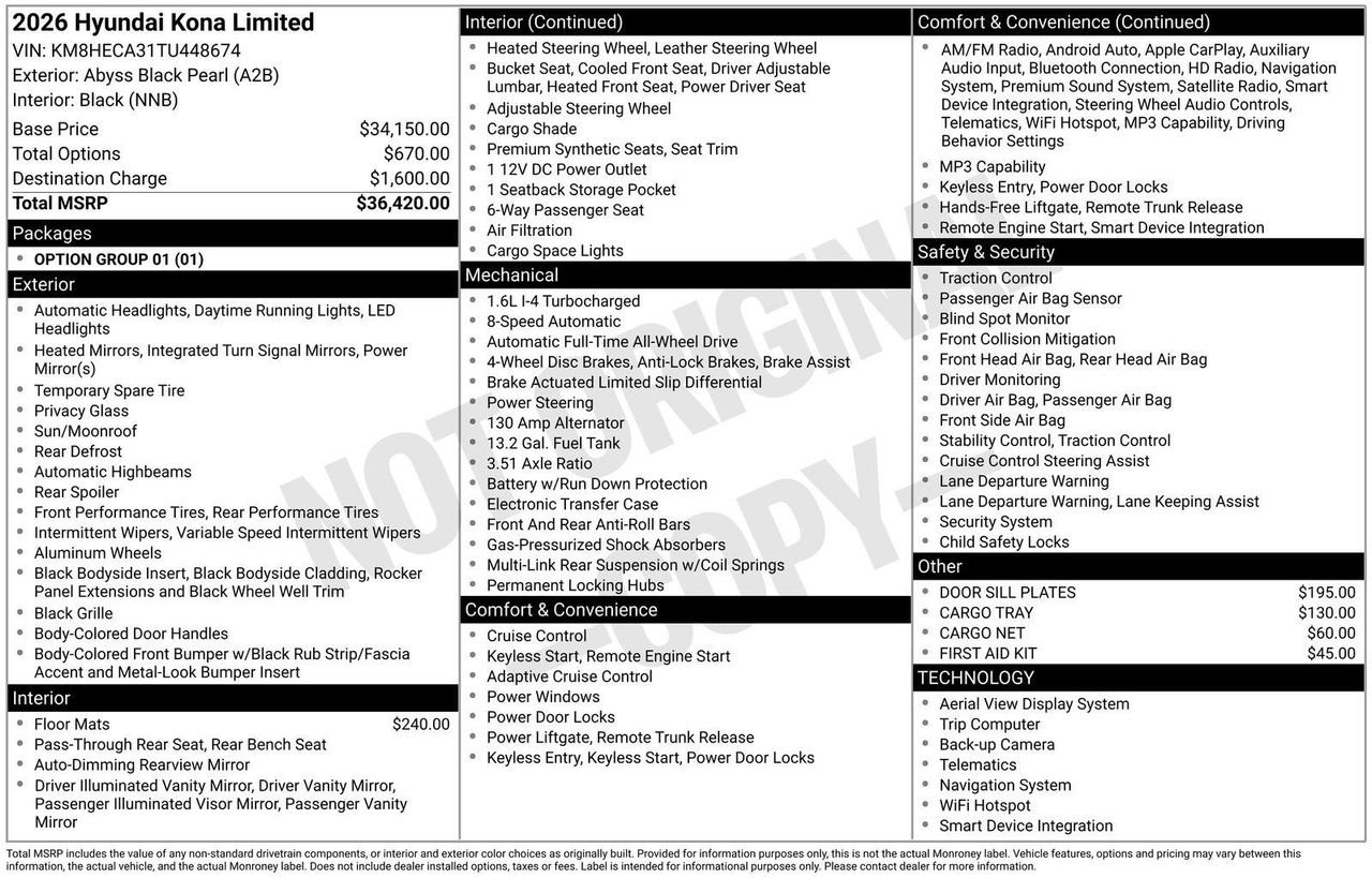 New 2026 Black Hyundai Limited AWD image 29