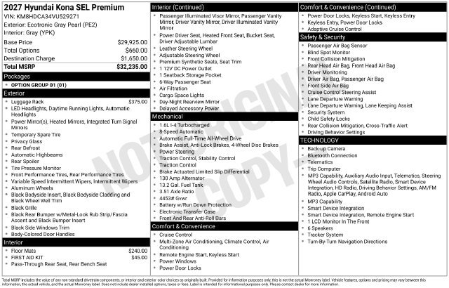 New 2027 Gray Hyundai SEL Premium image 13
