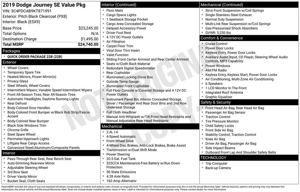 Used 2019 Black Dodge SE image 38