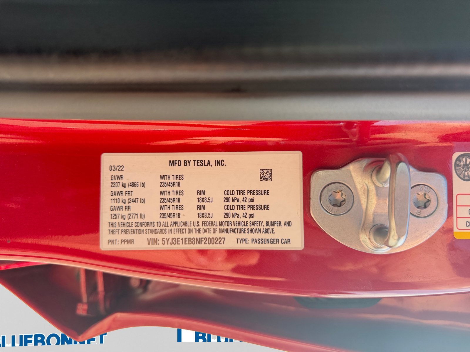 Used 2022 Red Multi-Coat Tesla Long Range image 24