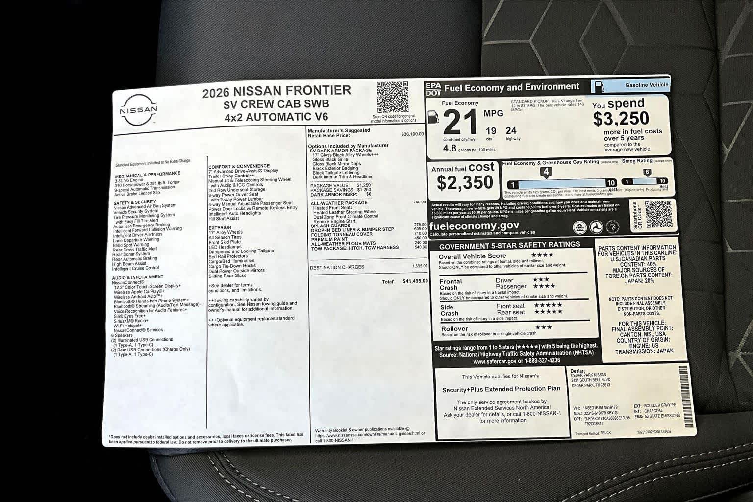 New 2026 BOULDER GR KBYG Nissan SV image 21