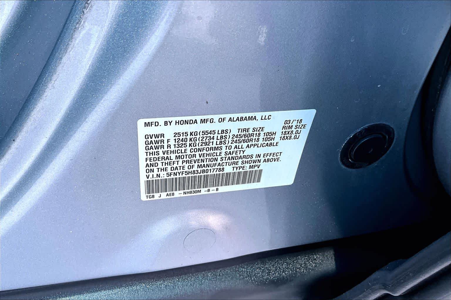 Used 2018 Lunar Silver Metallic Honda EX-L image 34
