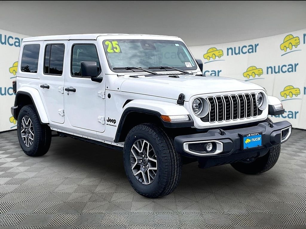Used 2025 Bright White Clearcoat Jeep Sahara image 1