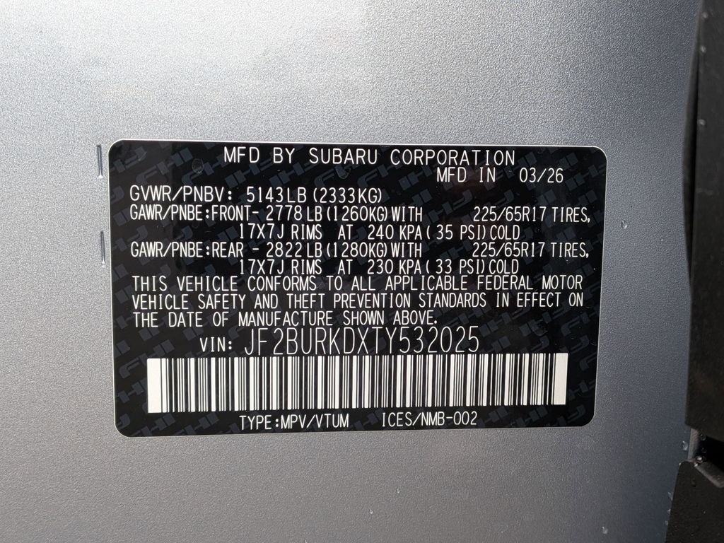 New 2026 Ice Silver Metallic Subaru Wilderness image 25