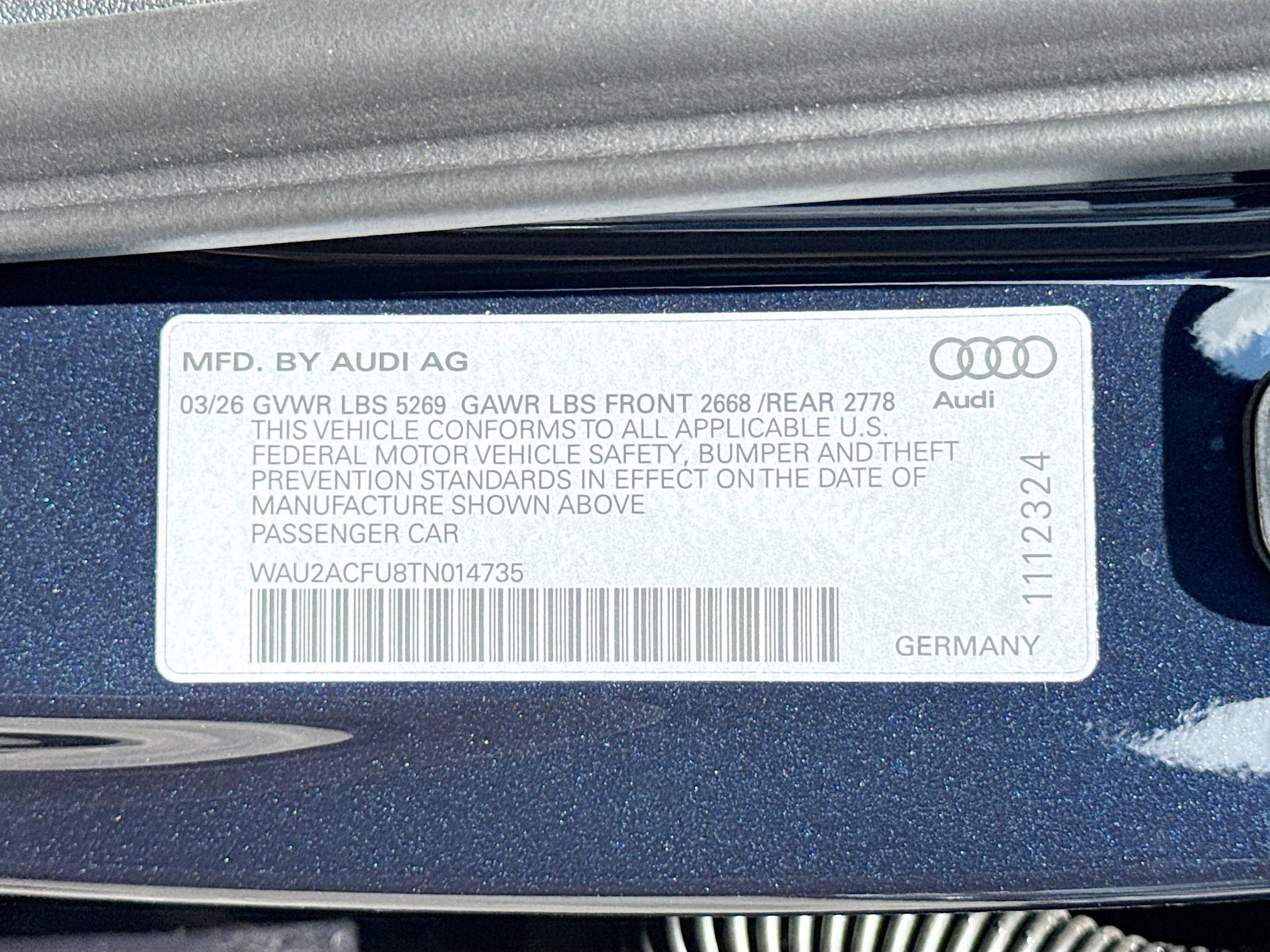 New 2026 Firmament Blue Metallic Audi Premium Plus image 42