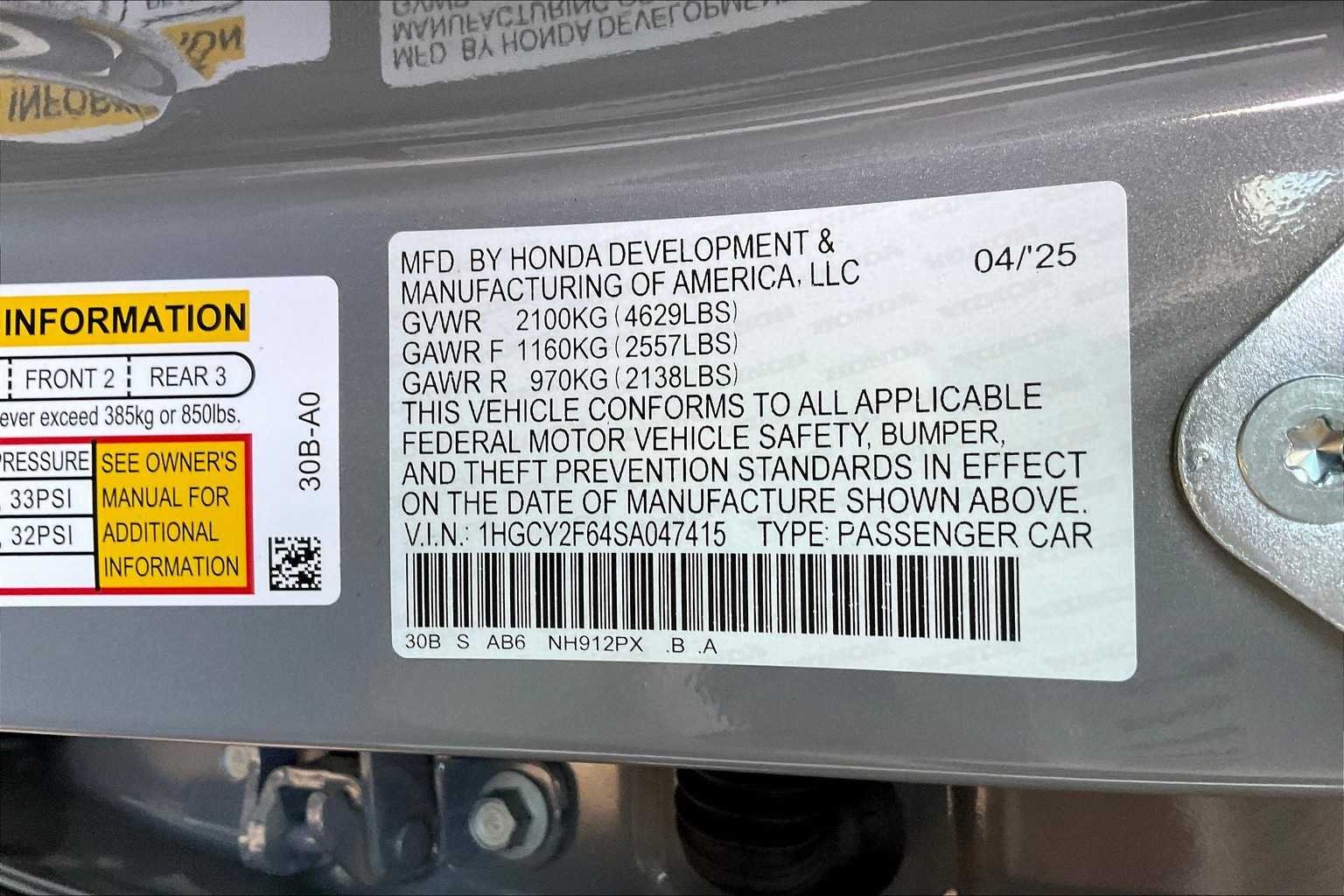 Used 2025 Urban Gray Pearl Honda EX-L image 22
