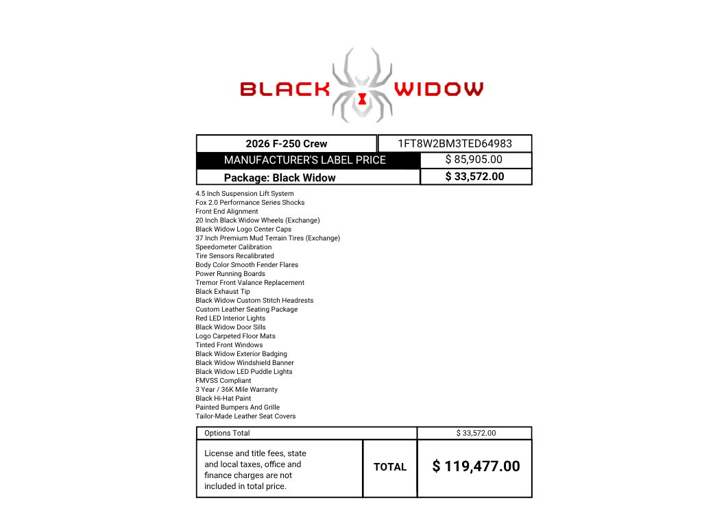 New 2026 Blue Ford XLT Black Widow Lifted Truck image 42