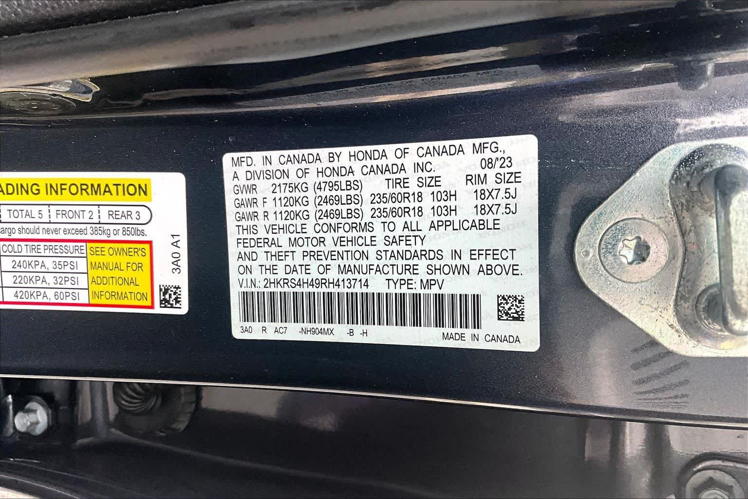 Used 2024 Meteorite Gray Metallic Honda EX image 31