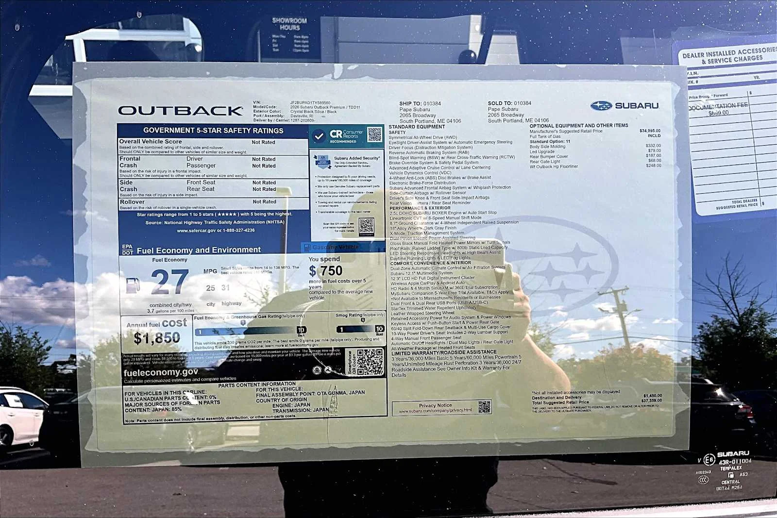 New 2026 Crystal Black Silica Subaru Premium image 19