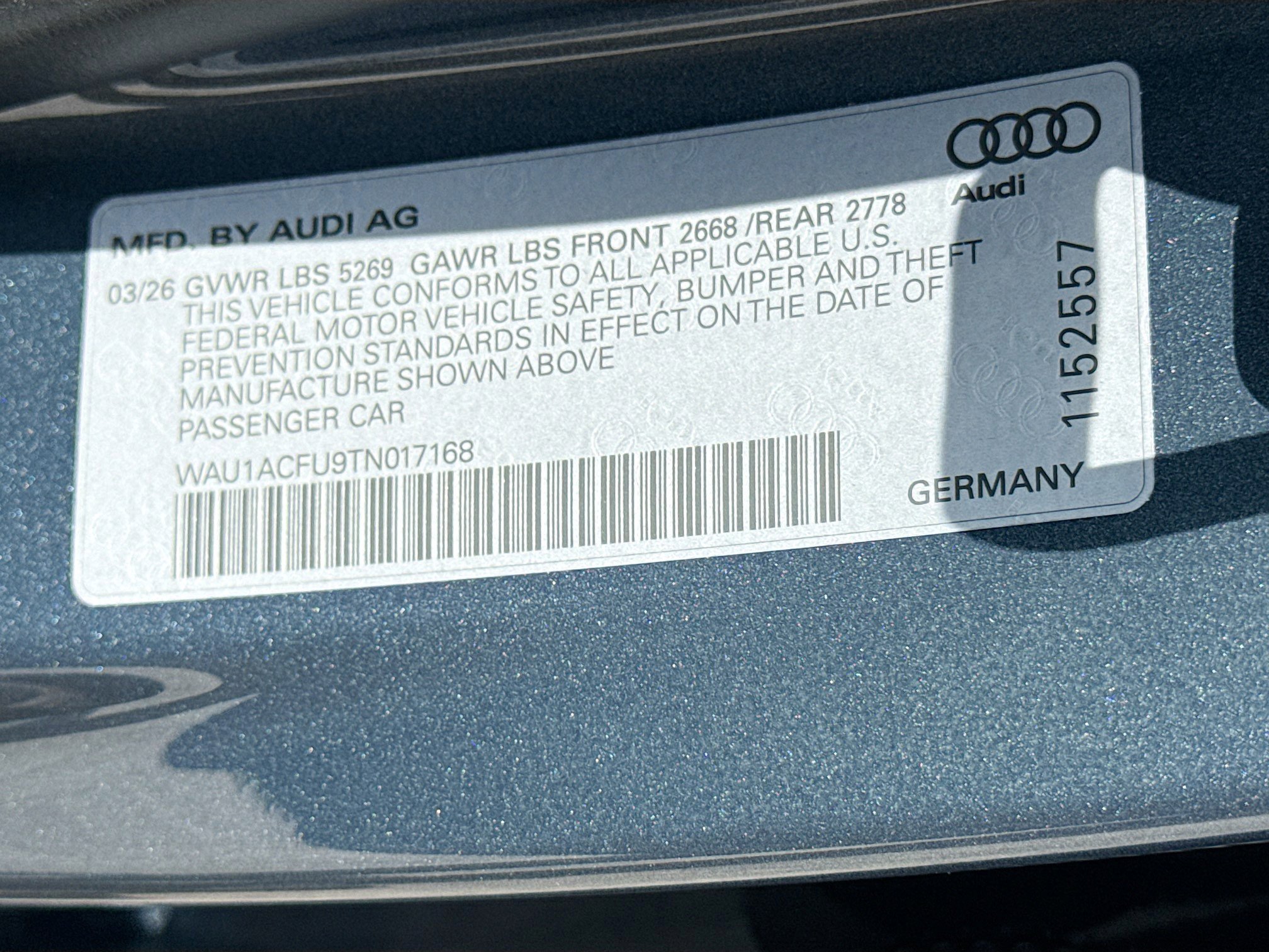 New 2026 Horizon Blue Metallic Audi Premium image 42