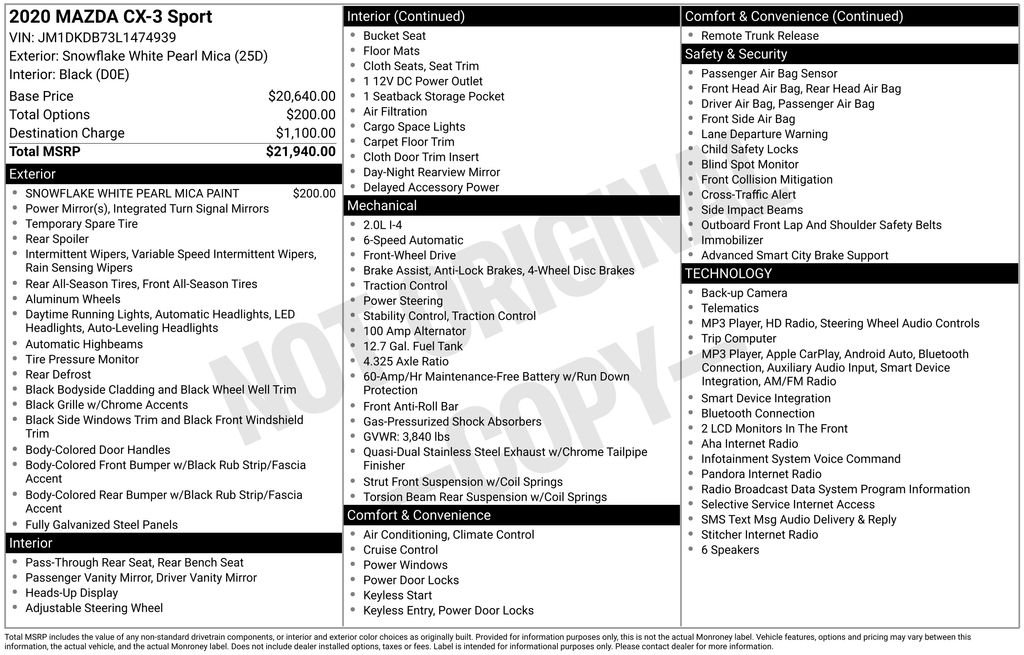 Certified Used 2020 White Mazda Sport image 5