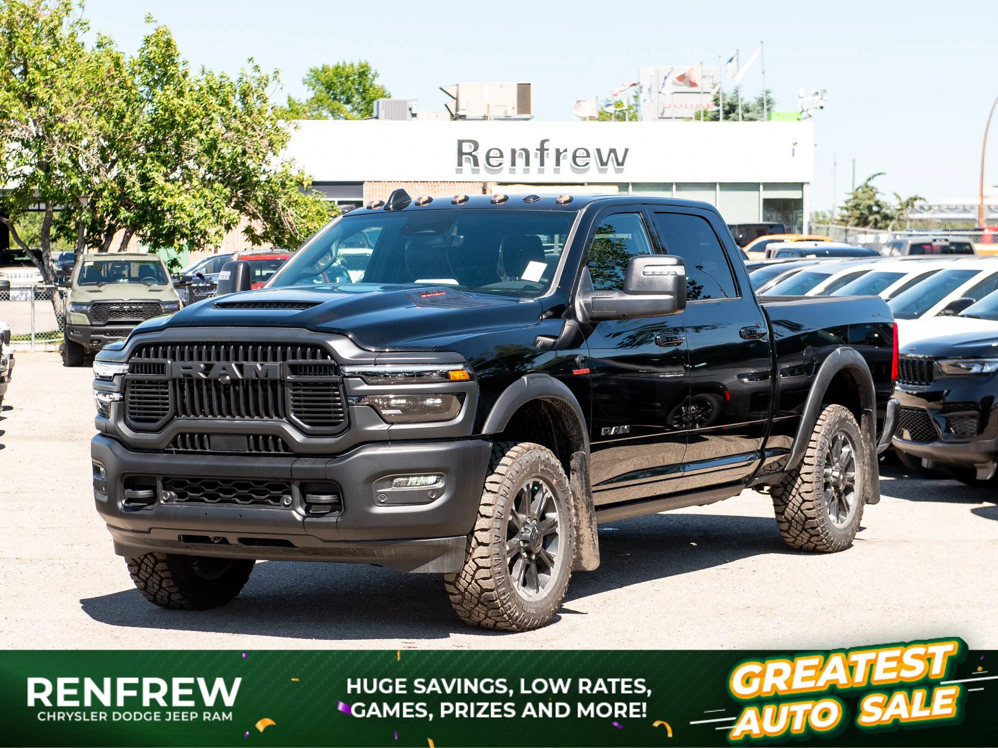 New 2026 Black RAM Rebel* Crew Cab 4x4, Cummins Diesel, 34 Inch A/T Tires, Sunroof image 1