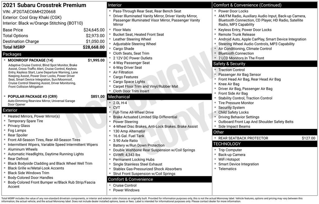 Used 2021 Gray Subaru Premium image 6