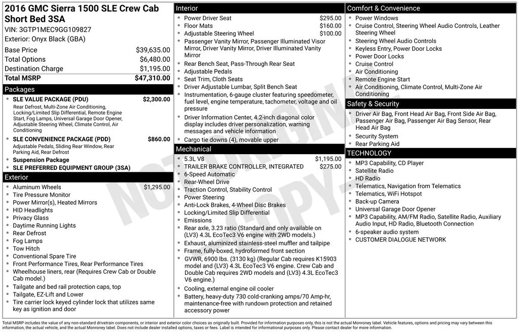 Used 2016 Black GMC SLE image 34