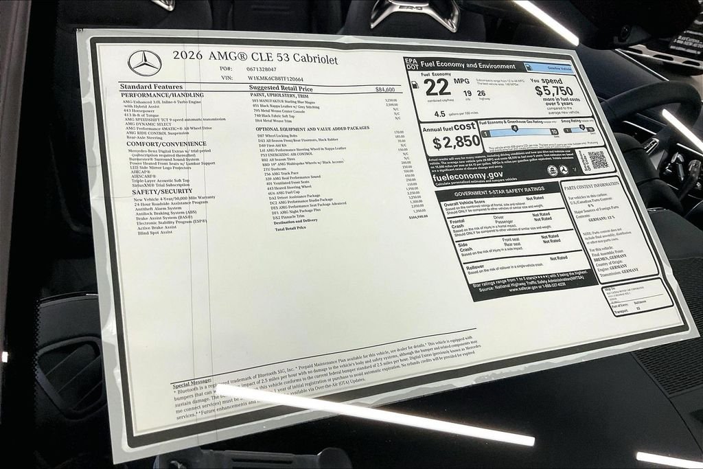 New 2026 MANUFAKTUR Starling Blue Magno Mercedes-Benz AMG® CLE 53 4MATIC+ Cabriolet image 13