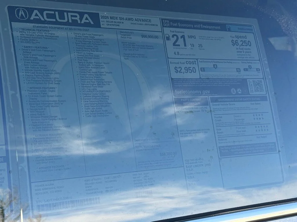 Certified Used 2026 Solar Silver Metallic Acura Advance Package image 29