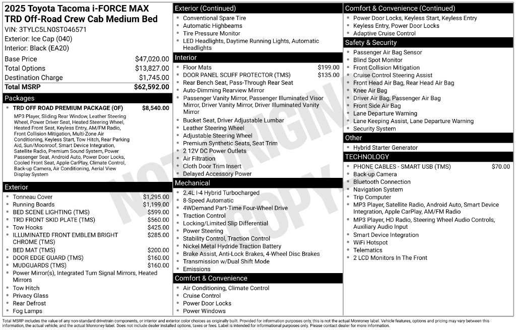 Certified Used 2025 White Toyota TRD Off Road image 6