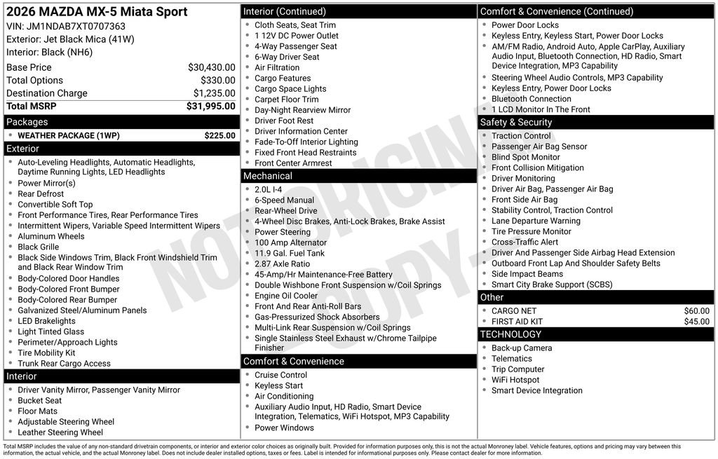 New 2026 Jet Black Mica Mazda Sport image 4