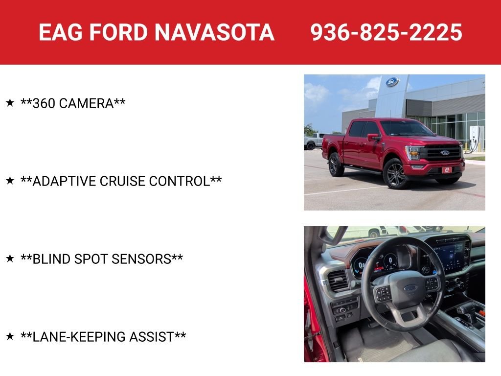 Used 2022 Rapid Red Metallic Tinted Clearcoat Ford Lariat image 8