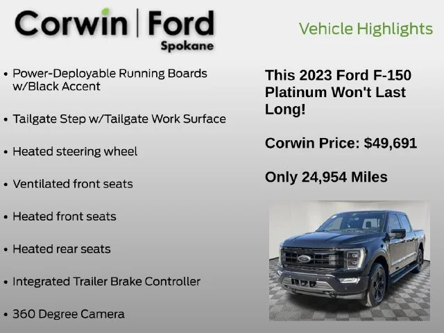 Certified Used 2023 Agate Black Metallic Ford Platinum image 31