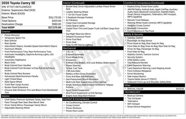 Certified Used 2020 SUPERSONIC RED Toyota  image 31
