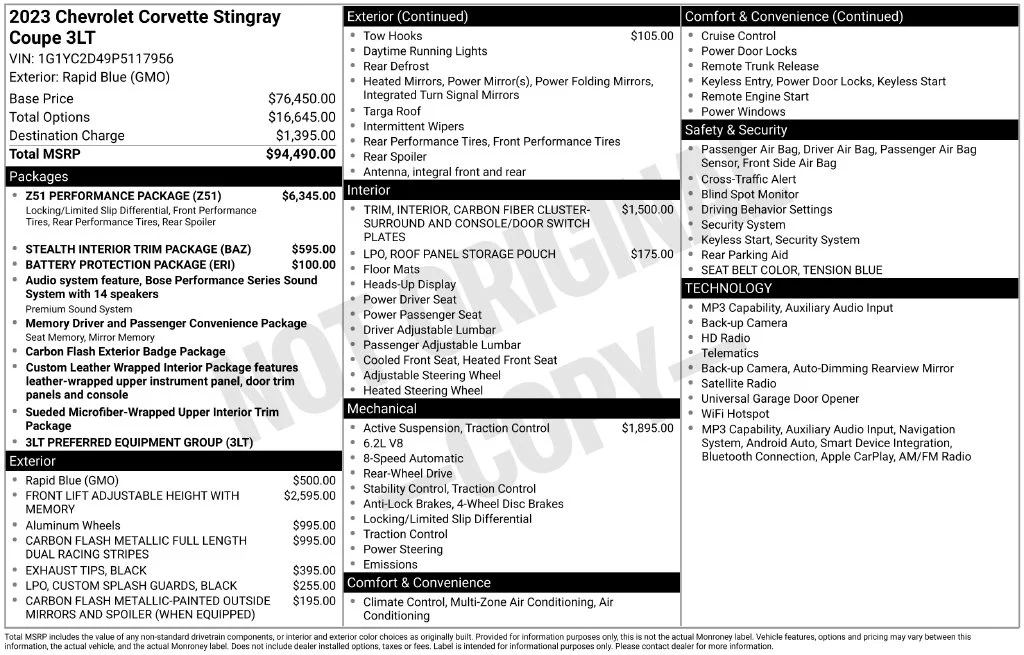 Used 2023 Blue Chevrolet Stingray image 11