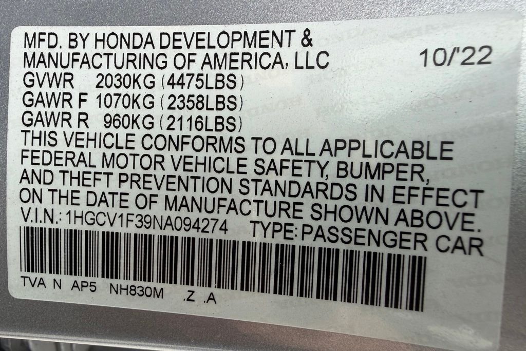 2022 Honda Accord Sport - Photo 32